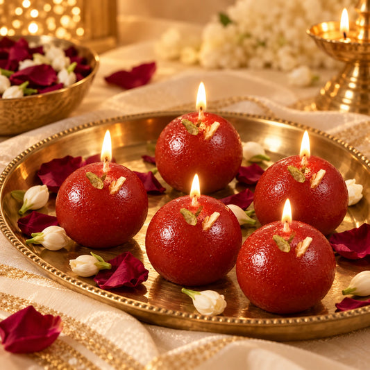 Handmade Red Gulab Jamun Candle
