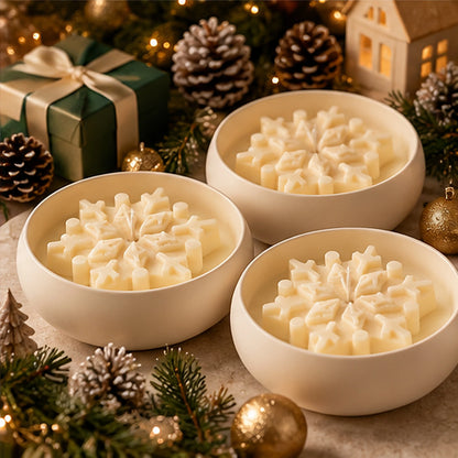 Handmade Ivory Snowflake Candle
